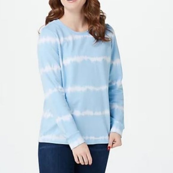 Denim & Co Tie-Dye French Terry Sweatshirt 6505 - Picture 1 of 2